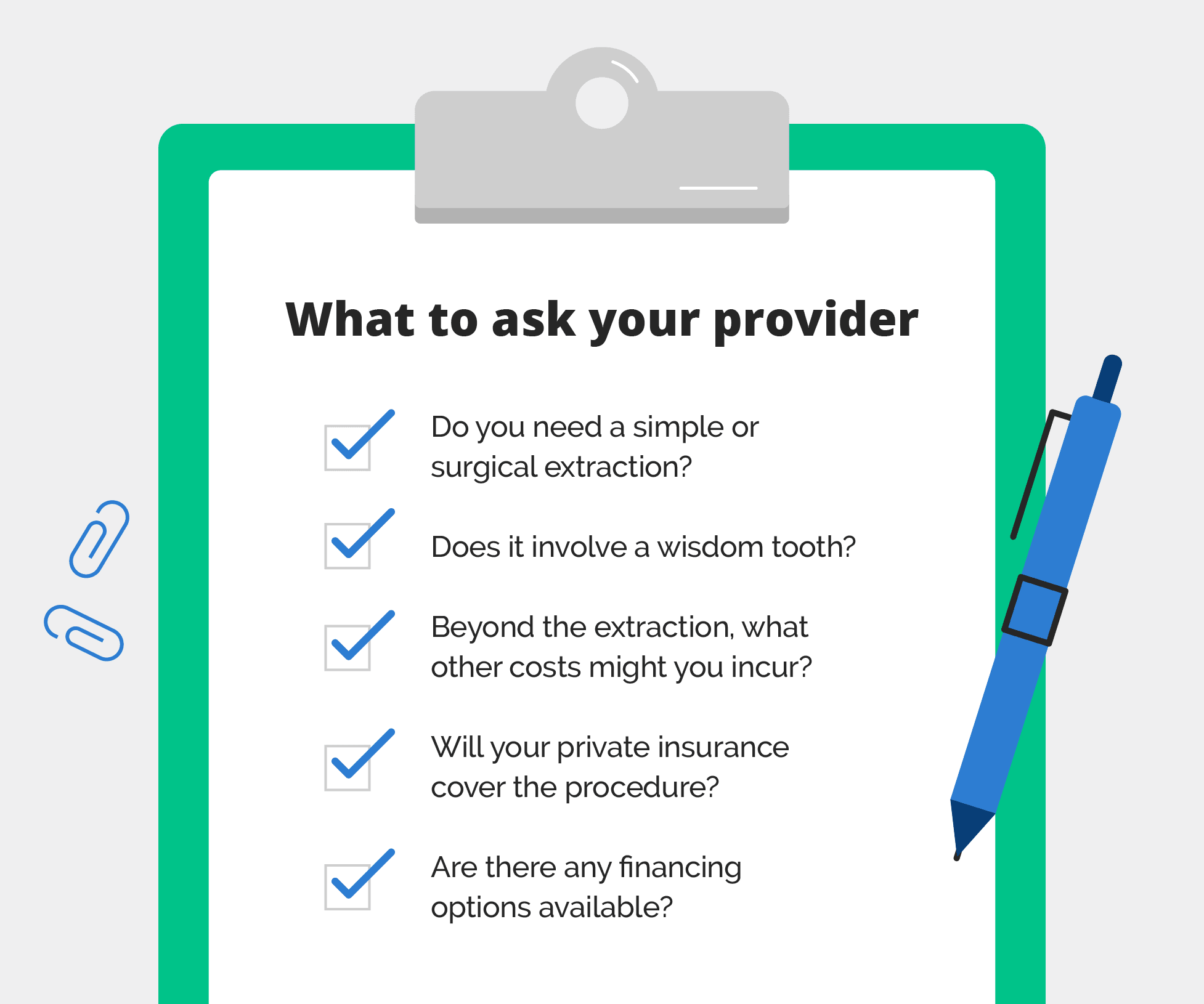 Illustration: what to ask your dentist about tooth extraction costs